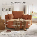 Fauteuil crapaud pivotant à 360° avec 3 coussins amovibles pour salon, chambre, bureau et hôtel, vert