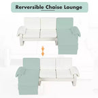 94.1 Canapé convertible futon avec dossier réglable, méridienne réversible et 2 coussins d'accoudoir amovibles pour salon, beige