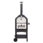 ROVSUN Outdoor Pizza Oven Wood Fried with Pizza Stone, Pizza Peel, Grill Rack for Backyard and Camping