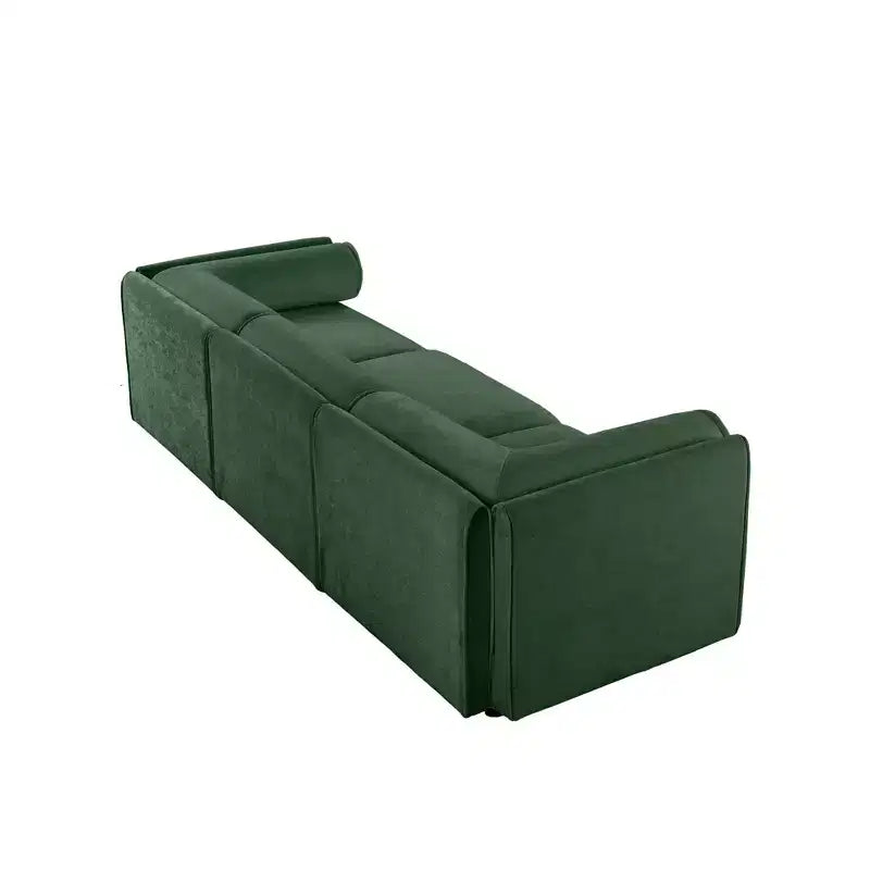 Elegant White Chenille Sofa with Storage Seat, Cylindrical Backrest and Armrests