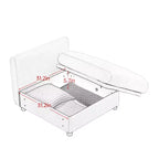 Elegant White Chenille Sofa with Storage Seat, Cylindrical Backrest and Armrests