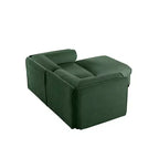 Stylish White Chenille 2-Seater Sofa with Ottoman Storage Seat, Cylindrical Backrest and Armrests