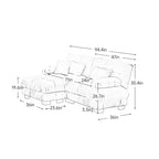 Chenille 2 Seater Sofa with 2 Lumbar pillows and 2 throw pillows , Upholstered Wide Arm Sofa with Convertible Ottoman,Chenille Light coffee
