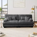 Cloud Couch 2 Seater Sofa for Living Room, Chenille 2 - Seat sofa with 2 Lumbar pillows and 2 throw pillows,Chenille Light coffee