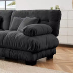 Cloud Couch 2 Seater Sofa for Living Room, Chenille 2 - Seat sofa with 2 Lumbar pillows and 2 throw pillows,Chenille Light coffee