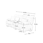 Cloud Couch 2 Seater Sofa for Living Room, Chenille 2 - Seat sofa with 2 Lumbar pillows and 2 throw pillows,Chenille Light coffee