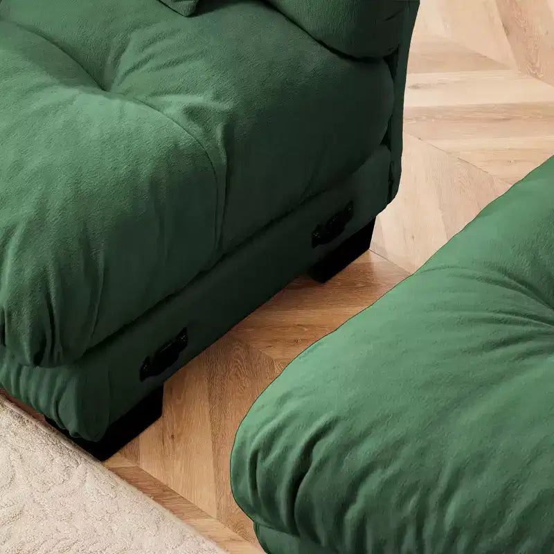 Cloud Couch 2 Seater Sofa for Living Room, Chenille 2 - Seat sofa with 2 Lumbar pillows and 2 throw pillows,Chenille Light coffee