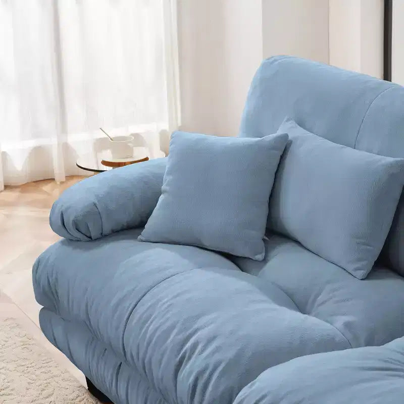 Cloud Couch 2 Seater Sofa for Living Room, Chenille 2 - Seat sofa with 2 Lumbar pillows and 2 throw pillows,Chenille Light coffee