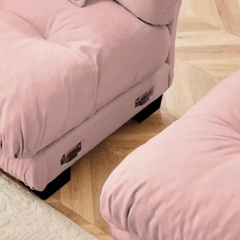 Cloud Couch 2 Seater Sofa for Living Room, Chenille 2 - Seat sofa with 2 Lumbar pillows and 2 throw pillows,Chenille Light coffee