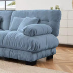 Cloud Couch 2 Seater Sofa for Living Room, Chenille 2 - Seat sofa with 2 Lumbar pillows and 2 throw pillows,Chenille Light coffee