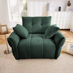 47 Single Seater Sofa with High-Resilience Support Cushions and Throw Pillows, Modern Design for Living Room White