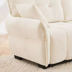 47 Single Seater Sofa with High-Resilience Support Cushions and Throw Pillows, Modern Design for Living Room White