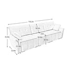 Canapé 3 places à structure en bois massif avec 2 oreillers, revêtement en chenille texturée pour salons, Vert