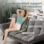 Dyonery Futon Sofa Bed Convertible Couch, Linen Sofa Bed with Memory Foam, Adjustable Backrest & Armrests, Multifunctional Small Loveseat