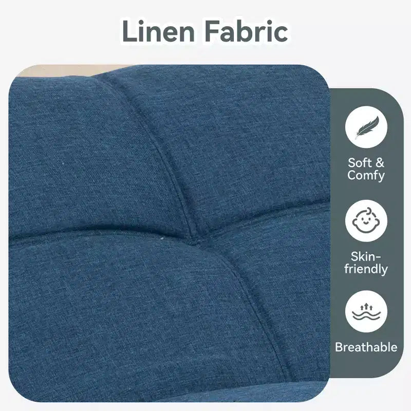 Dyonery Futon Sofa Bed Convertible Couch, Linen Sofa Bed with Memory Foam, Adjustable Backrest & Armrests, Multifunctional Small Loveseat