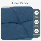 Dyonery Futon Sofa Bed Convertible Couch, Linen Sofa Bed with Memory Foam, Adjustable Backrest & Armrests, Multifunctional Small Loveseat