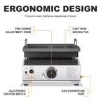 R.W. FLAME Portable Propane Griddle, 8,000 BTU Tabletop Flat Top Grill, 304 Stainless Steel Gas Grill for Camping, Outdoor BBQ, RV Cooking