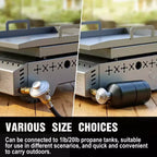 R.W. FLAME Portable Propane Griddle, 8,000 BTU Tabletop Flat Top Grill, 304 Stainless Steel Gas Grill for Camping, Outdoor BBQ, RV Cooking