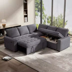 Canapé sectionnel modulaire Dyonery 5 places avec ports USB/dossier réglable/sièges de rangement, assemblage sans outils