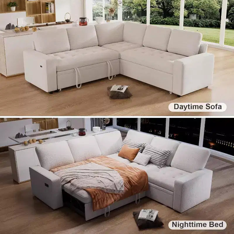 Canapé sectionnel modulaire Dyonery 5 places avec ports USB/dossier réglable/sièges de rangement, assemblage sans outils