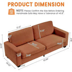 Canapé 2 places, canapé profond avec larges accoudoirs, coussins déhoussables lavables, tissu bouclé confortable pour salon, vert