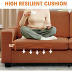 Canapé 2 places, canapé profond avec larges accoudoirs, coussins déhoussables lavables, tissu bouclé confortable pour salon, vert