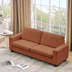 Canapé 2 places, canapé profond avec larges accoudoirs, coussins déhoussables lavables, tissu bouclé confortable pour salon, vert