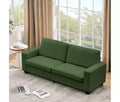 Canapé 2 places, canapé profond avec larges accoudoirs, coussins déhoussables lavables, tissu bouclé confortable pour salon, vert