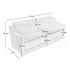 2-Seater High Quality Wood Frame Chenille Green Fabric Armrests Sofa with 2 Lumbar Pillows Resilient Sponge Easy Install