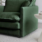 Modern Fabric Loveseat Sofa Couch for Living Room Upholstered Large Size Deep Seat 2-Seat Sofa with 4 Pillows Beige Chenille