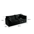 Modern Fabric Loveseat Sofa Couch for Living Room Upholstered Large Size Deep Seat 2-Seat Sofa with 4 Pillows Beige Chenille