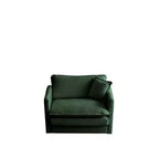 Comfy Deep Single Seat Sofa Upholstered Reading Armchair Living Room Chair White Chenille Fabric 1 Toss Pillow