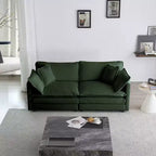 2 Pièces Canapé 3 places en Chenille Rembourré pour Salon Meuble en Chenille Noire