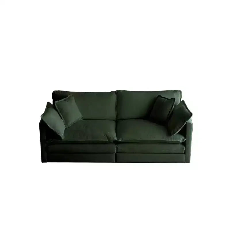 2 Pièces Canapé 3 places en Chenille Rembourré pour Salon Meuble en Chenille Noire