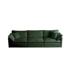 Mid-Century Modern Couch 3-Seater Sofa with 2 Armrest Pillows and 3 Toss Pillows Couch for Living Room Beige Chenille