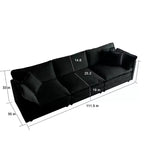 Mid-Century Modern Couch 3-Seater Sofa with 2 Armrest Pillows and 3 Toss Pillows Couch for Living Room Beige Chenille