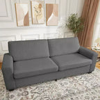 Canapé 83 pouces, canapé moderne 3 places en velours côtelé avec accoudoirs larges, housse de coussin amovible et lavable, canapé douillet