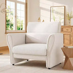 Loveseat Sofa for Living Room, Modern Boucle Upholstered Couch with Lumbar Pillow, Deep Seat Loveseat