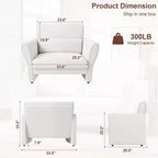 Loveseat Sofa for Living Room, Modern Boucle Upholstered Couch with Lumbar Pillow, Deep Seat Loveseat