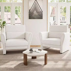 Loveseat Sofa for Living Room, Modern Boucle Upholstered Couch with Lumbar Pillow, Deep Seat Loveseat