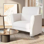 Loveseat Sofa for Living Room, Modern Boucle Upholstered Couch with Lumbar Pillow, Deep Seat Loveseat