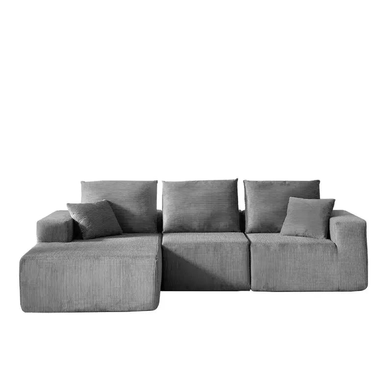 Canapé sectionnel modulaire Whisen avec méridienne, canapé en nuage en forme de L, aucun assemblage requis