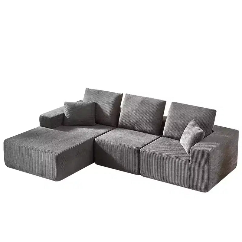 Canapé sectionnel modulaire Whisen avec méridienne, canapé en nuage en forme de L, aucun assemblage requis