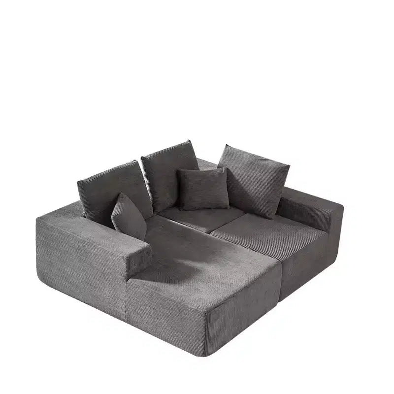 Canapé sectionnel modulaire Whisen avec méridienne, canapé en nuage en forme de L, aucun assemblage requis