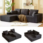 Canapé sectionnel modulaire Whisen avec méridienne, canapé en nuage en forme de L, aucun assemblage requis