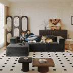Canapé sectionnel modulaire Whisen avec méridienne, canapé en nuage en forme de L, aucun assemblage requis