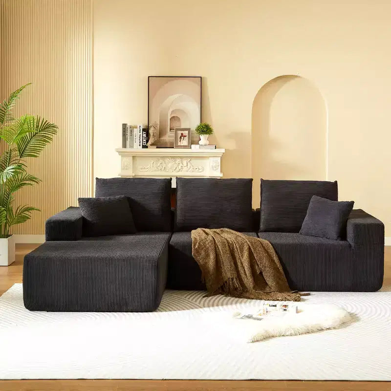 Whisen Modular Sectional Sofa with Chaise, L Shaped Cloud Couch, No Assembly Required
