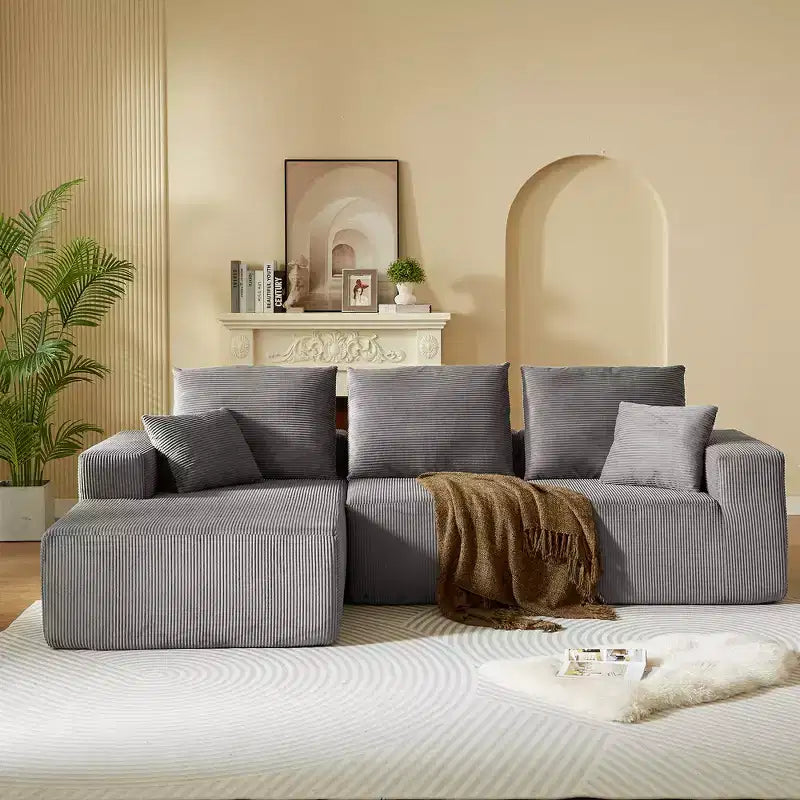 Whisen Modular Sectional Sofa with Chaise, L Shaped Cloud Couch, No Assembly Required
