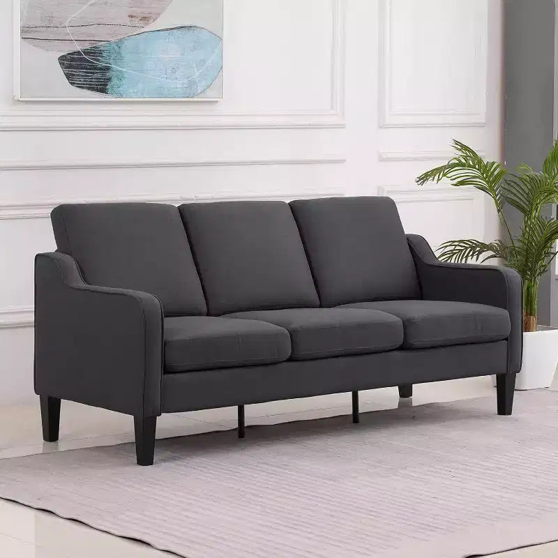 VINGLI 71 Living Room Couch Comfy Sofa Mid Century Modern 3-Seater Upholstered Soft Couches