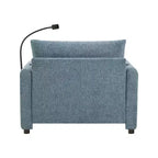 Merax Multifunctional Chenille Single Sofa with Storage Ottoman and Cushioned Armrest Pillows